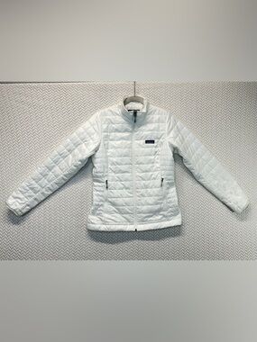 Patagonia Jacket Womens Medium White Nano Puff Birch PrimaLoft Quilted 84217 EUC